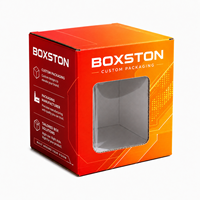 Boîte d'emballage bleu vif avec fenêtre transparente, réutilisable, écologique et fonctionnelle pour petits appareils