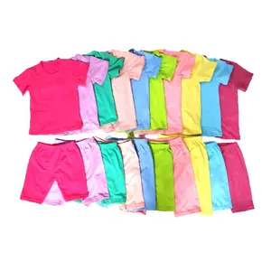 Conjunto de motociclista para meninas, verão, 43 cores, bebê, algodão, 2 peças, curto, roupas para crianças, mâe e me, roupas