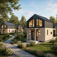 Casa Modulare a Due Piani Prefabbricata con Struttura Flat Pack, Design con Balcone e Installazione Rapida per Progetti Residenziali