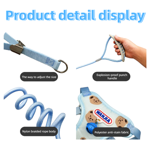 Дышащая сетчатая шлейка Wanjia с узором в виде медведя для собак, нетоксичная, с колокольчиком, регулируемая, защита от побега, для маленьких и средних собак - Product Image 4