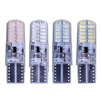 Luz de led para placa de licença interior, luzes fixas 12v, t10, silicone, 194 168 w5w, led 3014, 24smd, t10