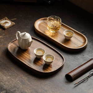 Guanlan Walnut Wood Oval <b>Tea</b> <b>Tray</b> For Kung Fu <b>Tea</b> Set Home Use Retro Style Dry Brewing <b>Tray</b> - Product Image 4