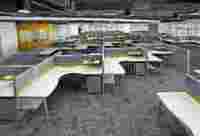 Mobilier de bureau moderne et modulaire en forme de L pour 4-10 personnes