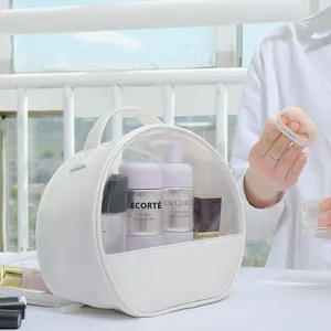 Bolsa de maquillaje con cierre de cremallera para mujer, súper popular, de gran capacidad, portátil, transparente, impermeable, para viaje - Product Image 2
