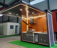 Îlot de cuisine extérieur de luxe en acier inoxydable avec station de barbecue