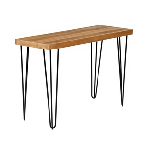 Elegant Modern Pedestal <b>Console</b> <b>Table</b> with Metal & Mirror Black Rusty Finish for Hotel Use - Product Image 1