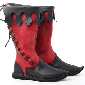 Botas Medievales al por Mayor, Botas Góticas de <span class=keywords><strong>Comandante</strong></span>, Botas Vintage de Caña Alta para Otoño, Botas de Cosplay de Pirata, Botas de Pantorrilla - Product Image 1
