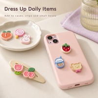Petits ours et lapins en résine écologiques pour embellissements DIY, pinces à cheveux pour enfants, coques de téléphone, fruits, petites fleurs, cadeaux d'affaires, modèles