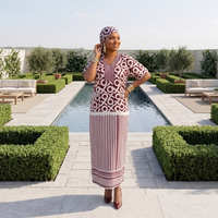 Soldes Exceptionnelles Nouvelle Robe Longue Élégante Africaine à Motifs Floraux Couleur Bonbon Col en V Ample Manches Courtes pour Femme Style Européen Été