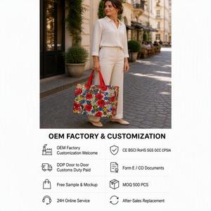Bolsas de Compras Personalizadas al por Mayor para Mujer, Bolsas de Mano Reutilizables de Polipropileno Tejido, Plegables y Ecológicas, Bolsas de Compras OEM con su Logotipo - Product Image 2