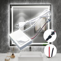 Miroir de salle de bain LED intelligent à trois couleurs 12V 1A de haute qualité avec interrupteur tactile pour lampe LED