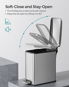 <span class=keywords><strong>Cubo</strong></span> de <span class=keywords><strong>Basura</strong></span> <span class=keywords><strong>SONGMICS</strong></span> Delgado de Acero Inoxidable, Ecológico y Ahorrador de Espacio, con Pedal, para Baño y Cocina - Product Image 4