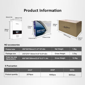 Calentador de Agua Instantáneo Portátil 220-240V, Calentador de Agua Eléctrico sin Tanque con Tecnología de Calentamiento Eficiente - Product Image 6
