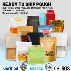 Bolsa de Papel Kraft con Cierre Zip, sin Impresión, de Lebei Packing Stock, con Fondo Cuadrado Plano, Refuerzos Laterales y Ventana - Product Image 4