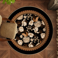 Tapis de salon moderne français de luxe, fait main, en polyester haut de gamme, motif floral, pour table basse