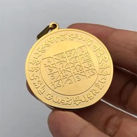 Collier pendentif rond en acier inoxydable plaqué or 18 carats, breloques cheval du vent, bijoux porte-bonheur, pièce de monnaie vintage, collier cheval du vent blanc