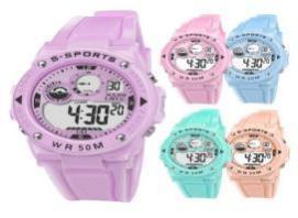 Orologio digitale sportivo S, cassa in plastica da 38 mm, stile sportivo da donna, resistente all'acqua fino a 50 bar - Product Image 1