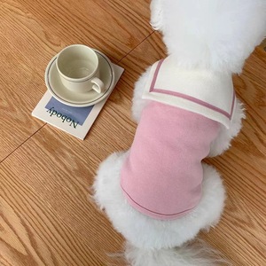 Navy collar vest, summer thin style, dog <b>clothes</b>, <b>cat</b> pet, Teddy, Bichon Frise, Pomeranian, small puppy, spring and autumn. - Product Image 3