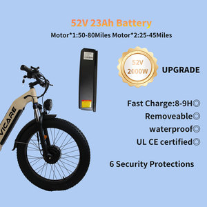 จักรยานไฟฟ้า VICARE MN-6 ขนาด 26 นิ้ว 7 สปีด ยางอ้วน 1000W*2 มอเตอร์คู่ โครงอะลูมิเนียมกันกระแทกเต็มรูปแบบ ระบบดิสก์เบรกไฮดรอลิก - Product Image 5