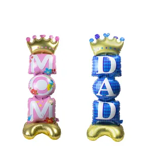 New design mom dad mothers day decoration balloon happy fathers day foil standing balloons