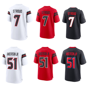Maglia da Football di Houston, 3 <span class=keywords><strong>Dell</strong></span>, 7 Stroud, 12 Collins, 24 Stingley Jr, 51 Anderson Jr, Jersey Ricamata dei Giocatori - Product Image 1