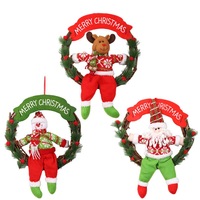 Guirlande de Noël avec aiguilles de pin artificielles et pommes de pin, décoration de porte en tissu écologique pour les fêtes