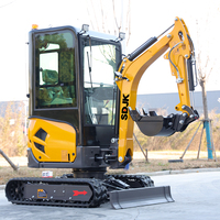 Nueva Excavadora Pequeña SDJK con Certificación CE y EPA, Mini Excavadora Euro 5 con Cucharón de Agarre, Motor Importado