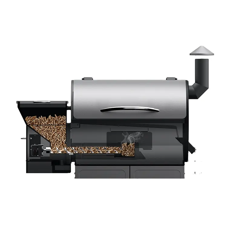 Outdoor Portable Party doppelwandiges WLAN Edelstahl <span class=keywords><strong>Grill</strong></span> Raucher Großer Holz pellet <span class=keywords><strong>Grill</strong></span>
