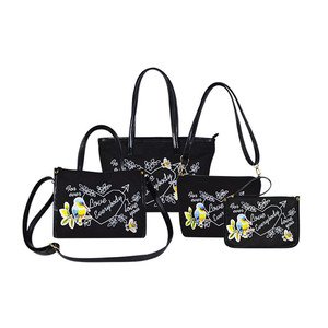 Oem CanvasBag Protect Black Women Tote Hand Bags Women Handbags Ladies Luxury Bucket <b>Hats</b> and PU Leather Graffiti Handbags - Product Image 6