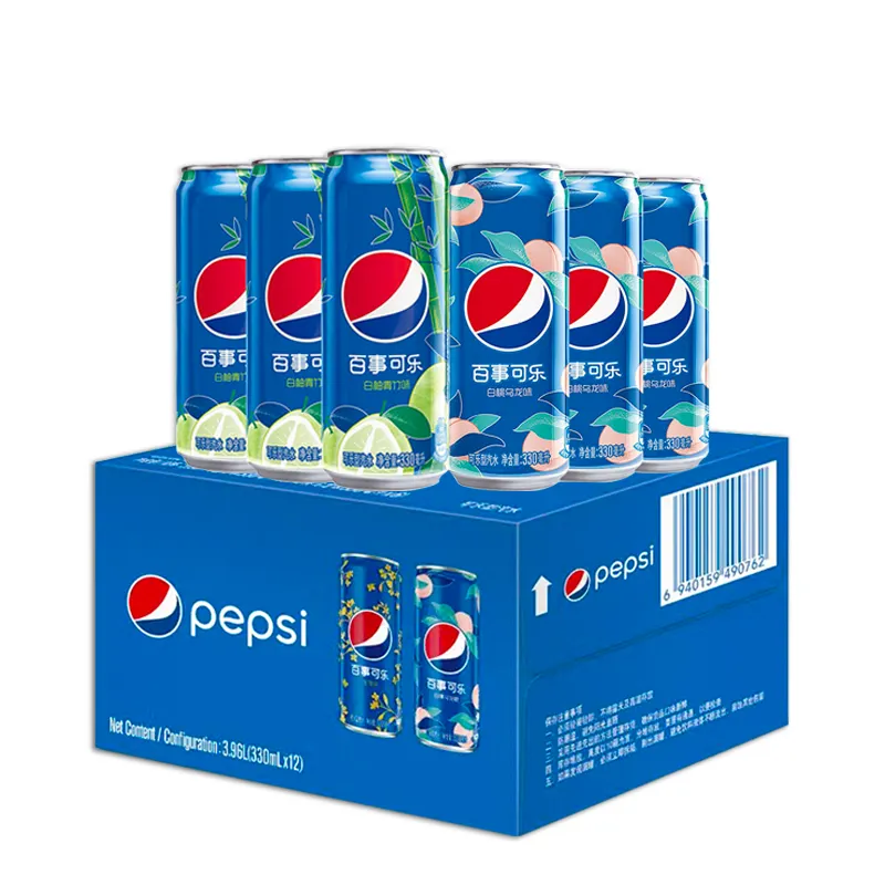 En çok satan Pepsis kutular gazlı içecekler beyaz Pomelo yeşil bambu beyaz şeftali Oolong lezzet egzotik alkolsüz içecekler 330ml