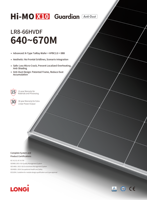 Tuiles solaires photovoltaïques Modules photovoltaïques Longi Hi MO X10 LR8-66HVDF Panneaux solaires haute performance à double face pour la production d'énergie