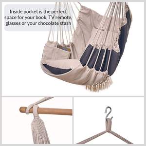 WOQI Chaise hamac suspendue personnalisée Livraison rapide Chaise hamac en coton - Product Image 3