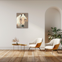 Kanluck Impressions d'art animaux Cheval Blanc sur toile, impression numérique, revêtement anti-UV/étanche/inaltérable, taille personnalisable, prêt à accrocher