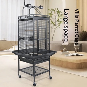 Jaula Grande de Hierro Forjado para Pájaros con Plataforma de Juego, Jaula Resistente para Loros, Guacamayos y Cacatúas - Product Image 5