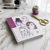 Carnet de notes personnalisé avec impression sur mesure, reliure spirale, anneaux de reliure à 360 degrés, boucle annulaire, en tissu PP métallique