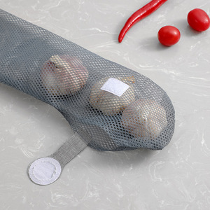 Hanging Mesh Storage <b>Bag</b> Nylon Wall Mounted Kitchen Fruit Vegetable Garlic Ginger Organizer Breathable Moisture Proof Rectangle - Product Image 4