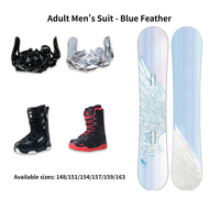 Ensemble de ski/snowboard pour adultes, résistant aux déchirures, écologique, bleu, tout-terrain, noyau en bois de peuplier