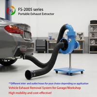 CE ISO9001 550W 750W Chariot d'extraction mobile semi-automatique à double échappement, corps entièrement métallique, filtre à fumée au charbon actif