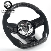 Volant en fibre de carbone forgée pour Chevrolet Camaro SS ZL1, poignée en daim, forme en D, fond plat, 2010-2015, accessoires de voiture personnalisés