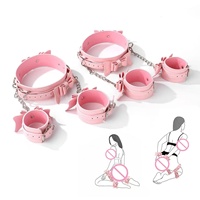 Nouveaux jouets BDSM rose avec nœud, menottes, attaches de jambe, dispositifs de retenue, attaches de cheville, produits de jeu pour adultes