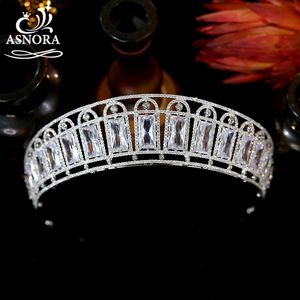 Corone e Tiare Classiche Europee con Zirconi per Donne, Accessori per Capelli da Sposa, Turbante per Abiti da Sera, Accessori per Matrimoni - Product Image 3