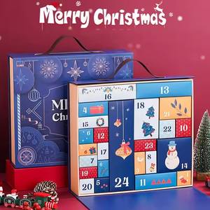 Boîtes de calendrier de l'avent de 24 jours de stockage de compte à rebours de Noël Boîtes vides décoratives pour remplir les décorations de Noël - Product Image 3