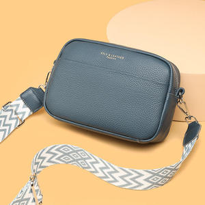 PU leather crossbody bag Women camera shoulder purse Wide <b>strap</b> messenger bag Zipper closure daily bag - Product Image 4