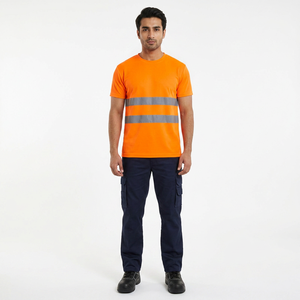 Gilet de sécurité haute visibilité personnalisé avec logo OEM, manches courtes, pour travaux de construction, en polyester et coton, vêtements de sécurité réfléchissants - Product Image 1