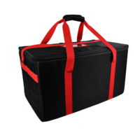 Sac isotherme promotionnel Livraison de nourriture pour vélo et moto Isolation thermique Noir avec garniture rouge Sac de livraison