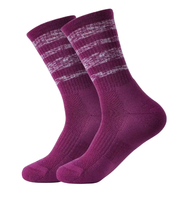 Chaussettes de sport confortables en gros, personnalisables avec logo, standard, chaudes, respirantes, tricotées, imprimées numériquement, rayées, en laine d'alpaga et soie de soie