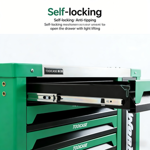 Carro de herramientas para garaje con 7 cajones y 1 puerta, con ruedas, capacidad de 300 kg, garantía de 3 años, kit de herramientas para reparación automotriz. - Product Image 5