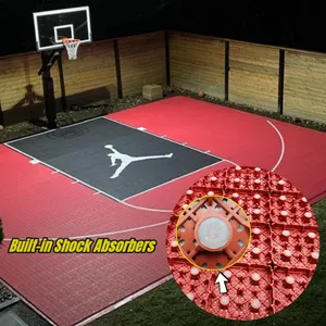 Quintal Badminton Pickleball Esporte bloqueio Ladrilhos Outdoor Basketball Court Flooring