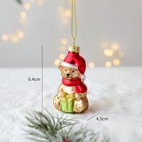 Boule de Noël décorative en verre peint, pendentif suspendu, Père Noël, Bonhomme de neige, décoration de sapin, fournitures de fête de Noël, vente en gros