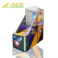 Machine de tir au basket-ball de rue en métal sécurisée pour enfants ACS - Jeu d'arcade sans fil à monnayeur avec garantie d'un an pour usage intérieur